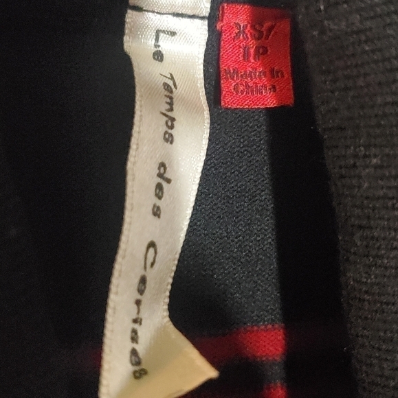 Le Temps des Cerises red&black stripped scooped cowl neck knit Sweater Dress XS - Picture 4 of 5